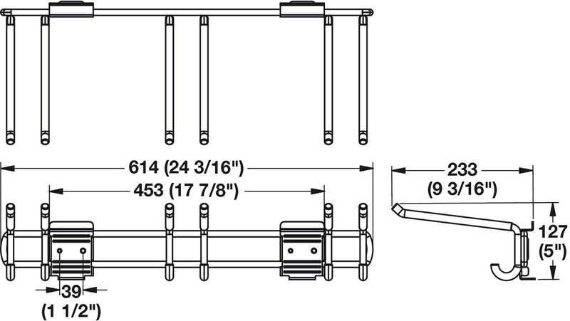 HandiWall HSH03SBWL - 3 Pronged Hanging Tool Rack