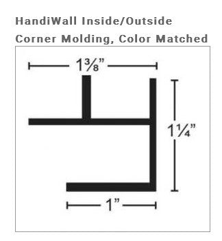 HandiWALL Inside/Outside Corner Molding Trim - Wall To Wall Storage