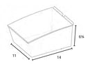 Slatwall Mount Open Storage Bins - Extra Large : 11" Wide X 14" Deep  - Pack of Three - Wall To Wall Storage