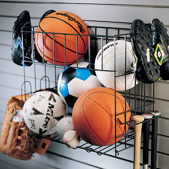 Organized Living - Schulte  7115-5070-50 Multi Sports Rack & Basket - Wall To Wall Storage