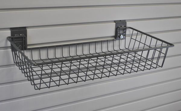 TurnLock Heavy Duty Shallow Wire Basket 4.25"H x 24"W x 12"D - PACK OF TWO