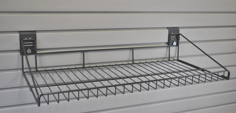 TurnLock Large Wire Slatwall Shelf 6.75"H x 30"W x 14"D - PACK OF TWO SHELVES