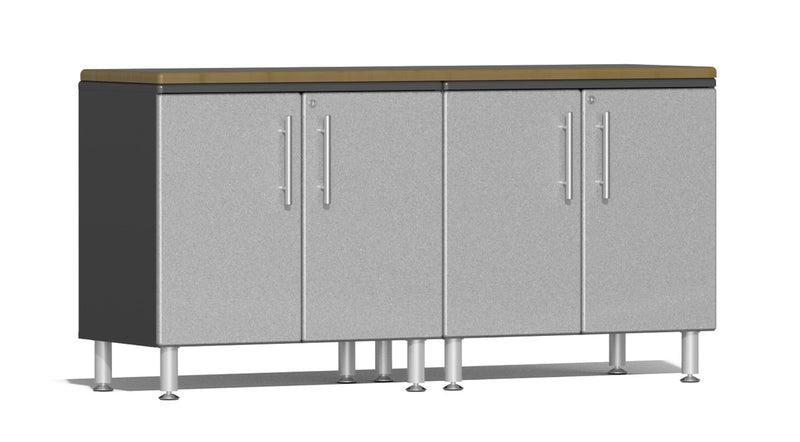 Ulti-MATE 2.0 Series UG24032 - 6' Wide  3-Piece Cabinet Workspace Kit with Bamboo Worktop