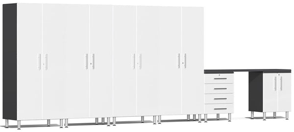 Ulti-MATE 2.0 Series UG27071- 18' Wide Seven Piece Garage Cabinet Kit with Workstation