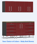 Ulti-MATE 2.0 Series UG22072* - 6' Wide  7-Piece Garage Cabinet Kit with Bamboo Worktop - Wall To Wall Storage