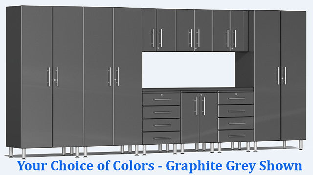 Ulti-MATE 2.0 Series UG23101* - 15' Wide 10-Piece Garage Cabinet Kit with Recessed Worktop - Wall To Wall Storage
