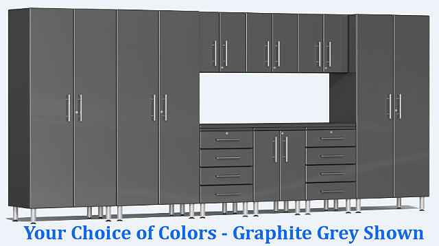 Ulti-MATE 2.0 Series UG23101* - 15' Wide 10-Piece Garage Cabinet Kit with Recessed Worktop - Wall To Wall Storage