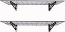 TWO Heavy Duty 24" Inch Deep X 48" Wide Hammertone Wire Grid Wall-Mount Shelves - 8 Linear Feet Total &  250 LB Capacity Per Shelf!