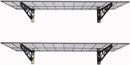 TWO Heavy Duty 24" Inch Deep X 48" Wide Hammertone Wire Grid Wall-Mount Shelves - 8 Linear Feet Total &  250 LB Capacity Per Shelf!