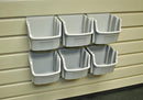 Slatwall Mount Open Storage Bins - 5"" W X 5 3/8"" D - Pack of Six - Wall To Wall Storage