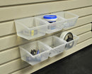 Slatwall Mount Open Storage Bins - Medium: 5-1/2" Wide X 5-1/8" Deep - Pack of Six - Wall To Wall Storage